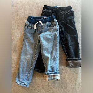 3T flannel insulated jeans 2 pair